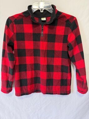 Crazy 8 Red and Black Buffalo Plaid Quarter-Zip Pullover
